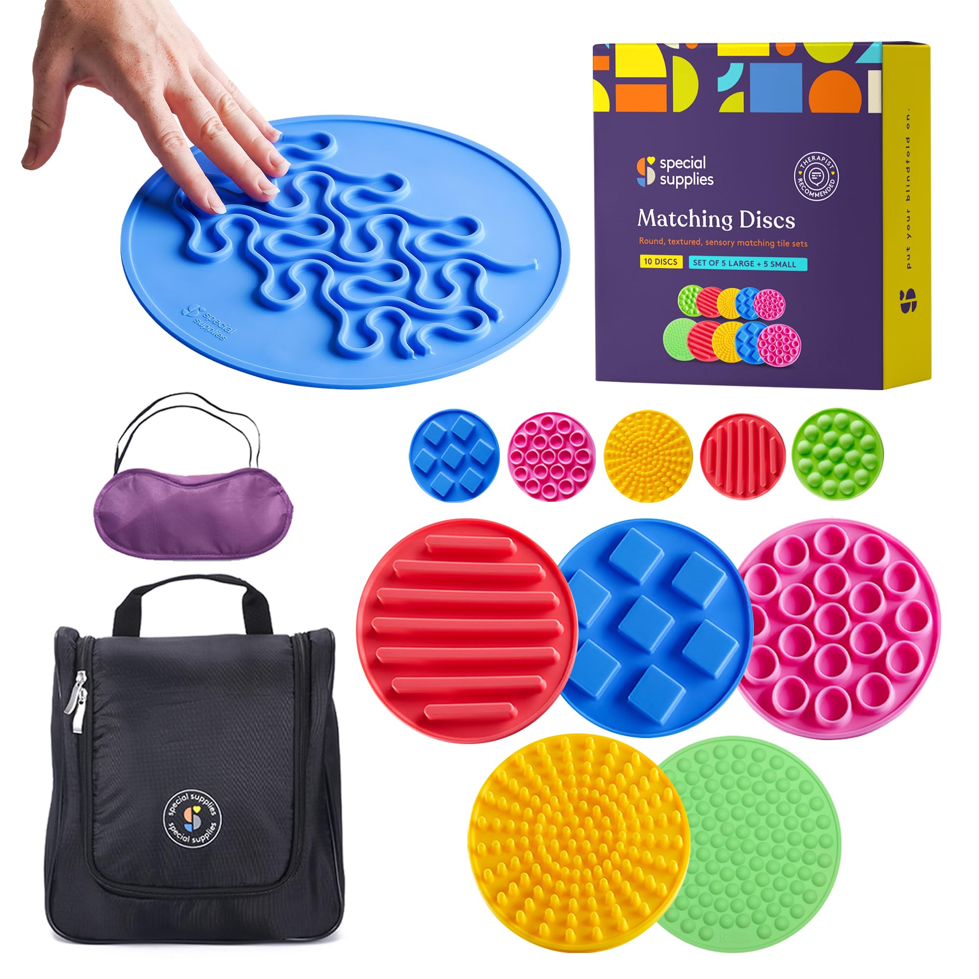 Sensory Mats Set - 9 Round 8.6-Inch Sensory Tiles for Sensor Wall, Floor & More - Multi-Sensory Exploration Sensory Toys for Kids and Autistic