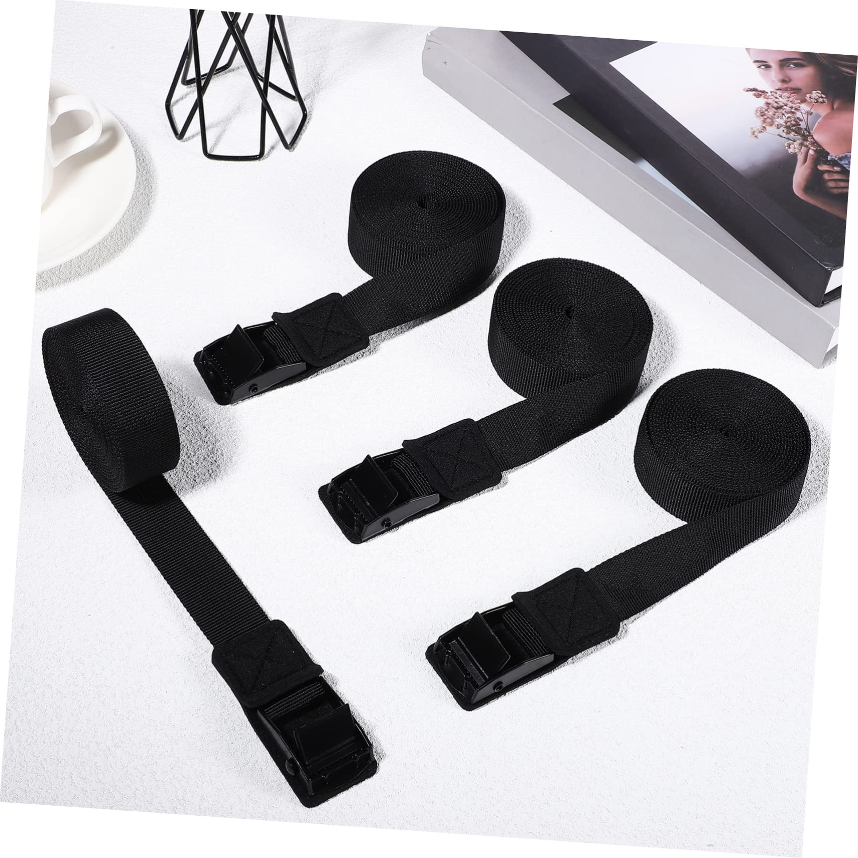 KONTONTY Practical Straps for Roof Rack 4 Pcs Canoe/Surfboard Straps Metal Buckle Secure Long-Lasting