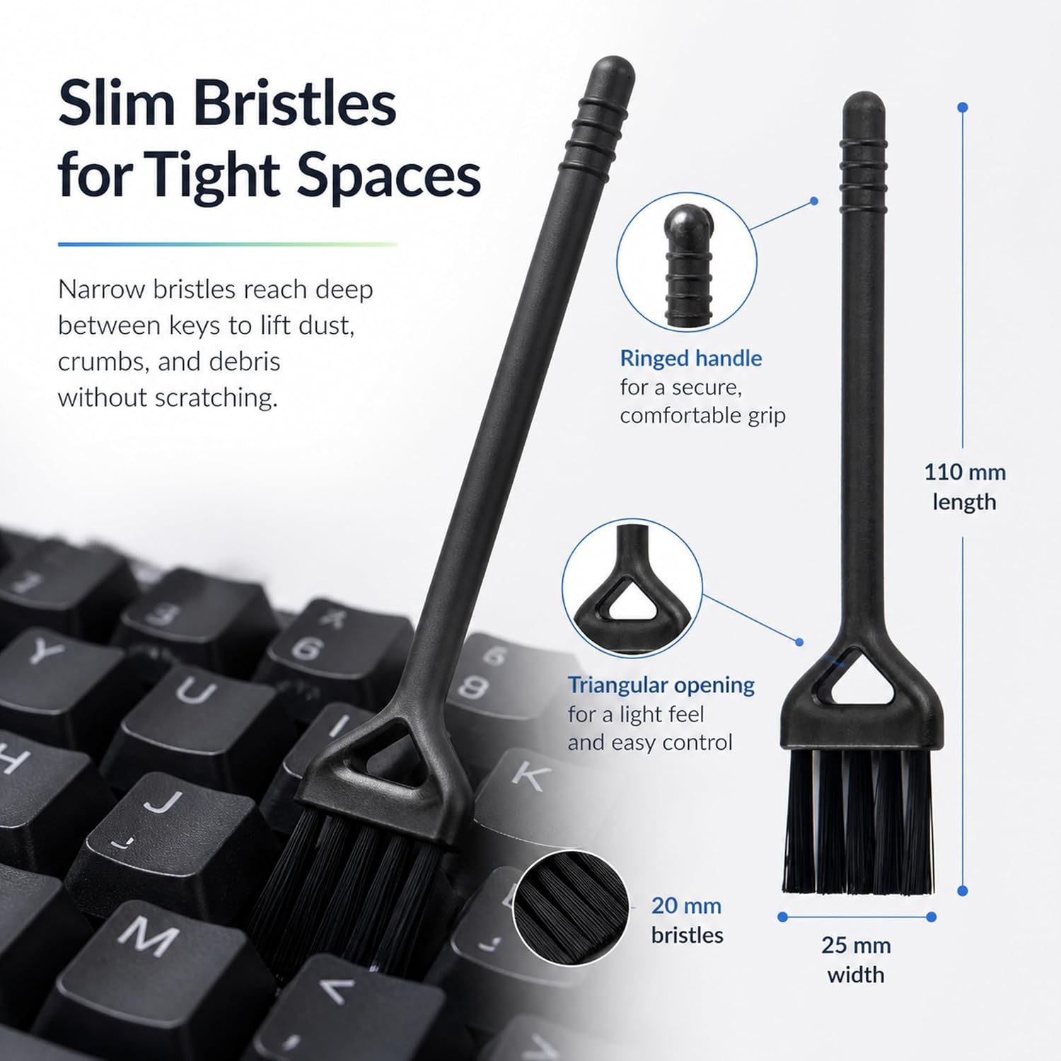 2 Pcs Keyboard Cleaning Brush Instrument Dusting Brush Anti-Static