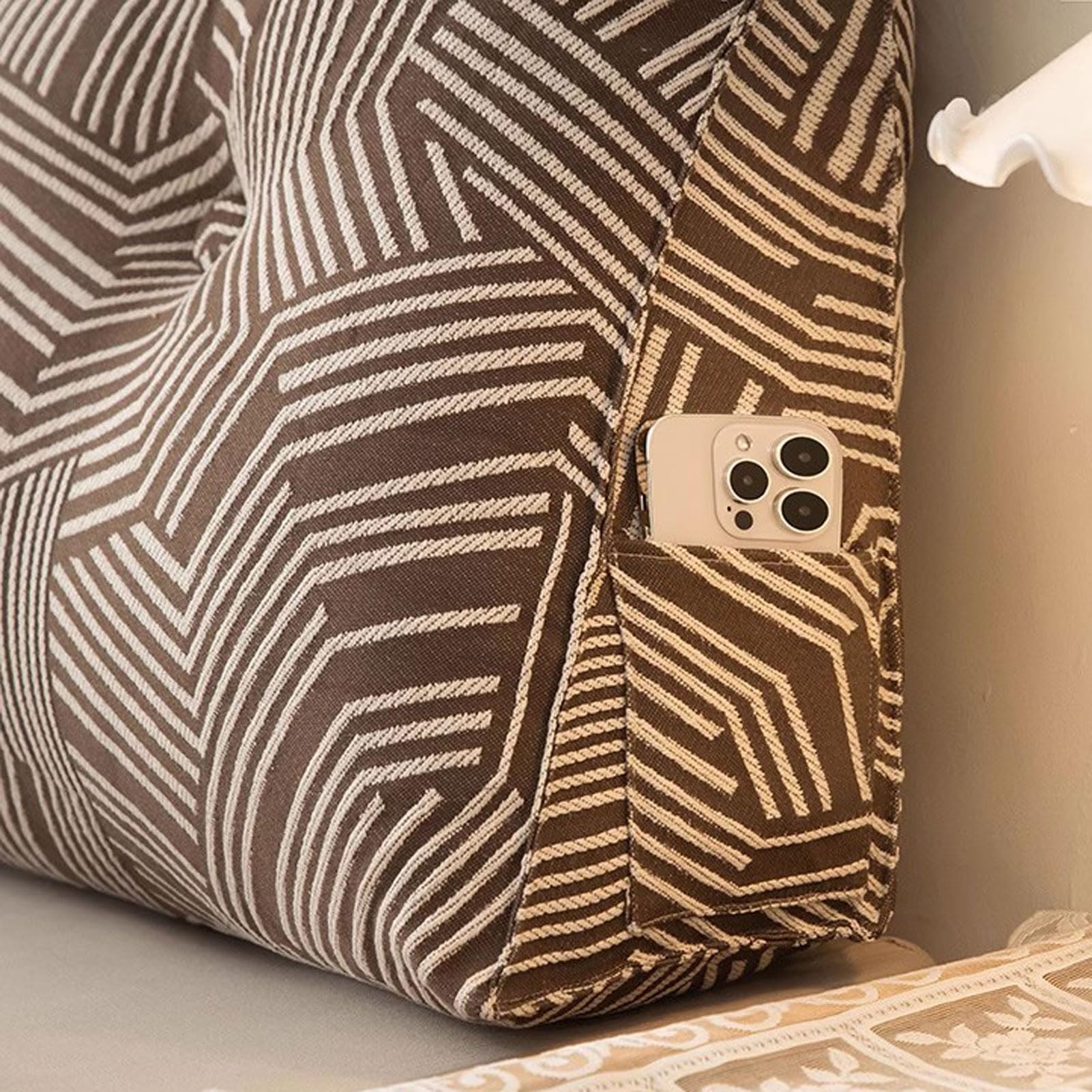 Cojín Triangular para Cabecero de Cama, Almohadas de Lectura para Camas, Sofás, Almohada de Apoyo Lumbar para La Espalda, Cojines de Cuña para Dormitorio (4 150X50cm)