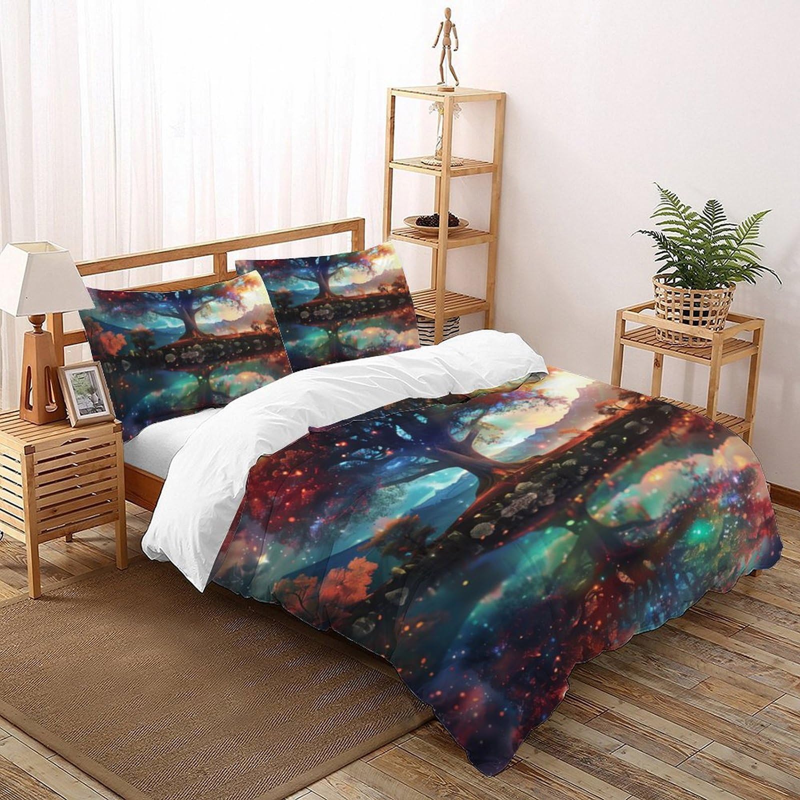 Housse de couette 2 pièces 200x200cm lit double 3D taie d'oreiller enfant