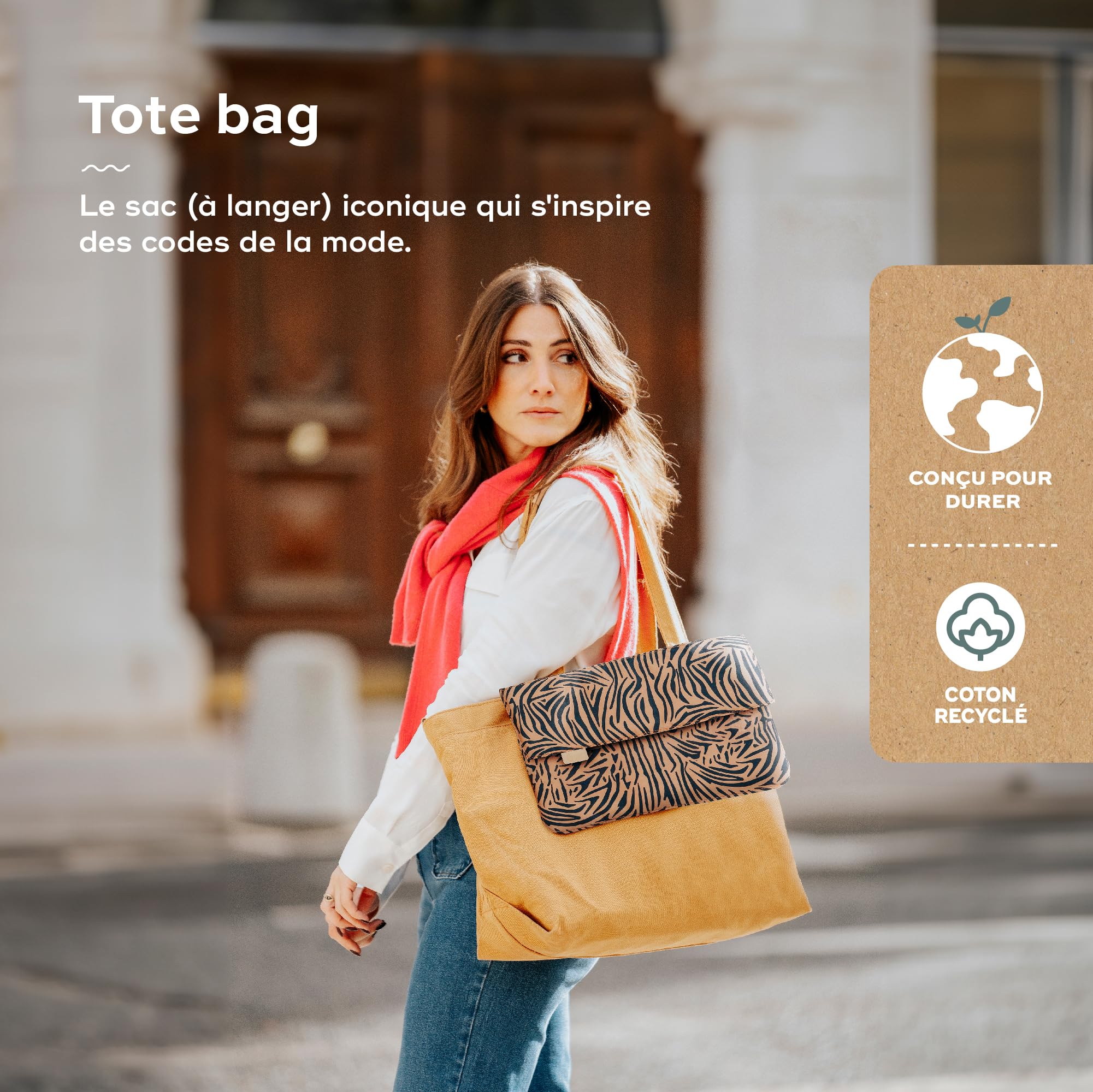 Babymoov Sac (à langer) Tote Bag, Sac Cabas Grand Format 40L, Multiusages, Nombreuses Poches, Matelas à Langer, Attaches Poussette, Bandoulière,Pochette Amovible