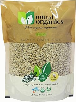 Barley Whole Grain (Jau) – 900g x 2 Pack | High Fiber & Protein | 100% Natural, Vegan & Preservative-Free | Healthy Whole Grain Superfood for Porridge, Khichdi & Salads, Unpolished | 100% Certified Organic | High Fiber | Ideal for Barley Water, Flour & Health Drinks |