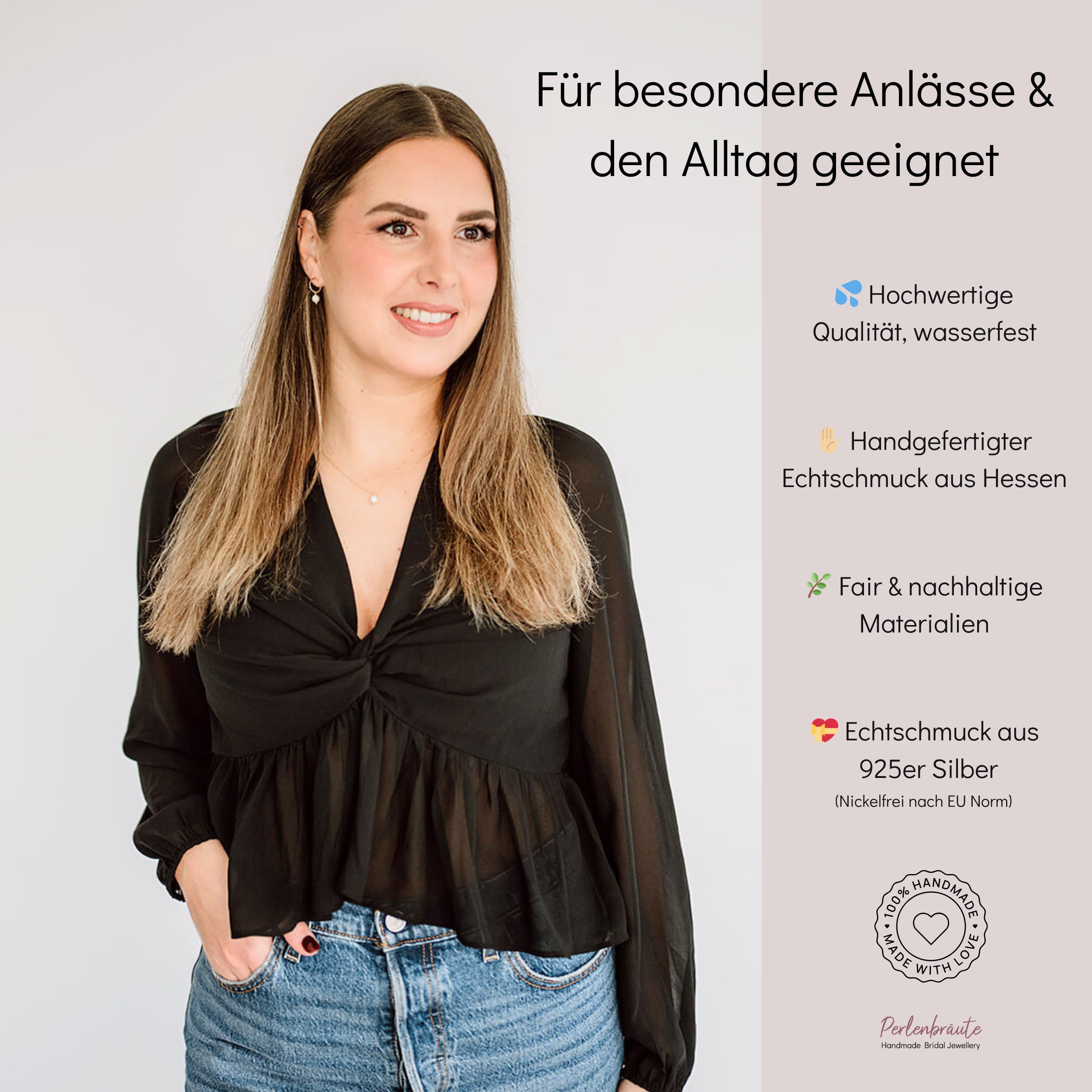 Schmuck mit Perlen Hochzeit – premium 925 – Ohrringe Braut – hochwertiger Brautschmuck Perlen – Damen Schmuck gold Braut – Brautohrringe, Ohrstecker