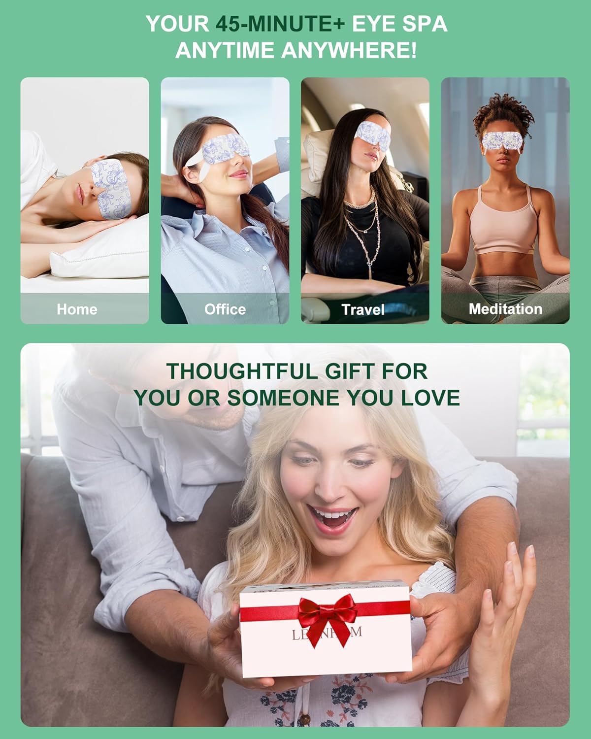 Self Heating Eye Mask for Dry Eyes 24 Pack, 45+ Min Steam Eye Masks Disposable Dark Circles Puffy for Sleep Travel Office, Warming Rest Eye Mask Best Gifts for Women and Loved Ones (Unscented) - Image 7