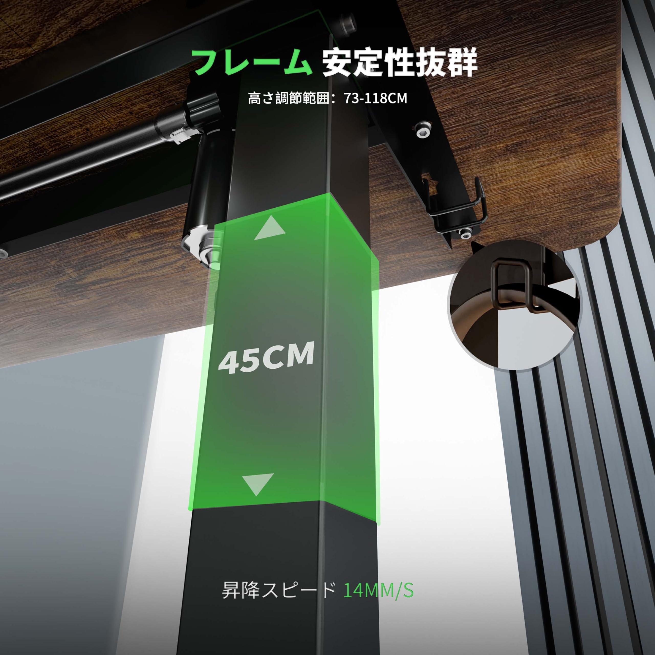 Amazon | ERGOMAKER昇降デスク 110*60CM電動昇降デスク 高さ調節デスク