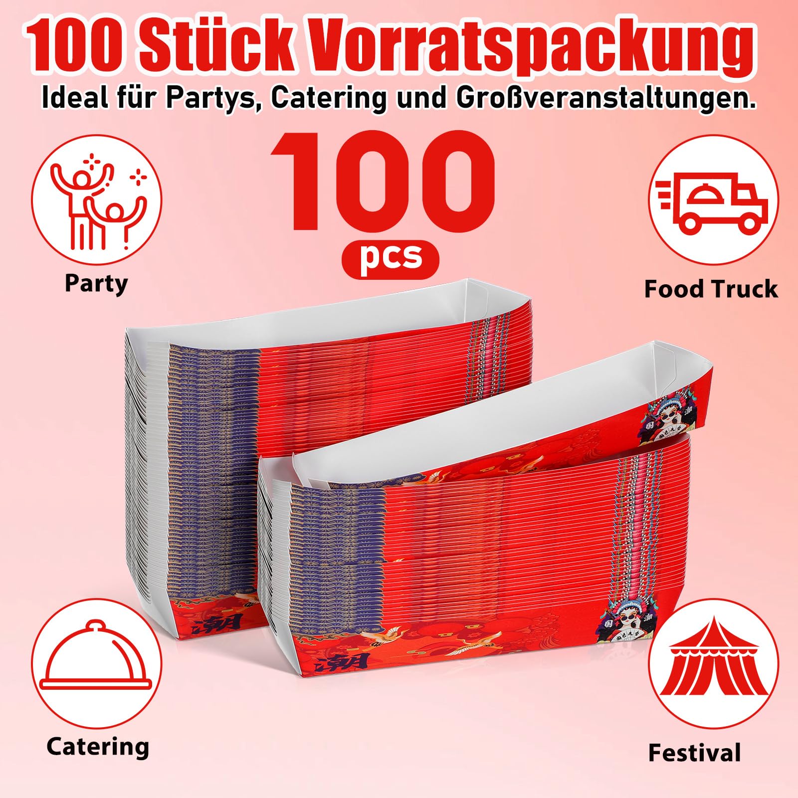 iplusmile Hot Dog Lot de 100 boîtes en papier pour hot dog