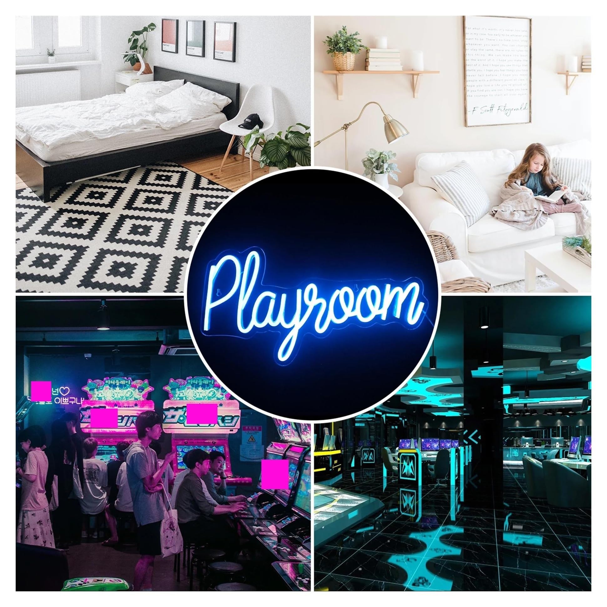 Insegna luminosa al neon Insegna per Neon Blu Ghiaccio Design Acrilico per Sale Giochi e Spazi Uomo. Ideale per Pareti Vetrine Decorazioni Tematiche