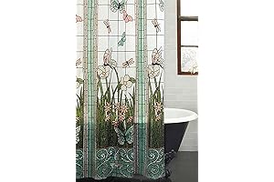 Mesmerizing Meadow Dragonfly Stained Glass Effect Shower Curtain