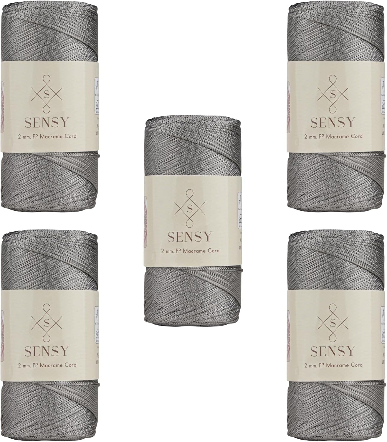 Sensy プレミアム 2mm 251ヤード ポリエステルロープ ポリプロピレン100%コード マクラメコード 2mm かぎ針編みバ