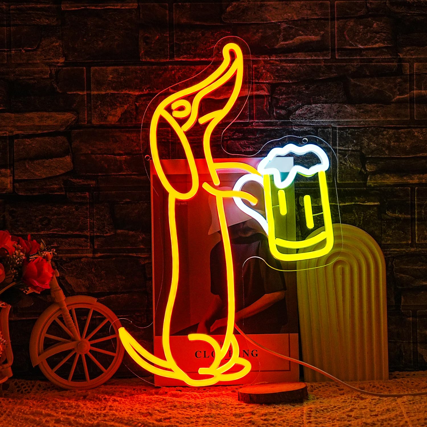 Dachshund Neon Schild für Wand Dekor Dackel LED Neon Licht Bar Neon Lichter Bier LED Neon Schilder für Haustier Shop Bar Pub Party Hund Liebhaber Dackel Geschenke Dachshund Christmas Decor
