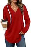 Ronuti Womens Fashion Tops Fall Hoodies Pullover Oversized Sweatshirts Long Sleeve Shirts Loose Fit