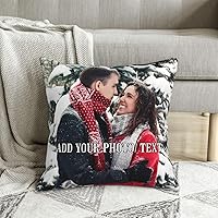 Vista 4 de Almohada personalizada con texto fotográfico, funda de almohada de pana personalizada de dos lados, recuerdo de amor personalizado para aniversario