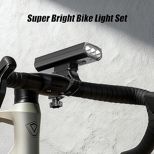 Miniatura 2 de Rechargeable Bike Lights for Night Riding High Lumens with 2 Pack Taillight, Super Bright Bicycle Headlight & Tail Light Set, Safety Light Front and