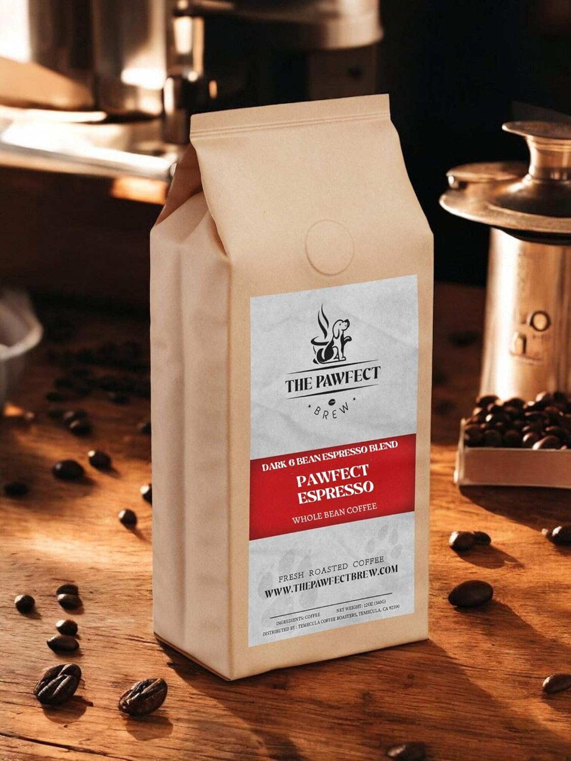 Dog Lovers Coffee – Pawfect Espresso Blend | Dark Roast Espresso Blend, Specialty Grade, Smooth Bold Whole Bean Coffee, 2LB | Fresh Roasted to Order | 25% Donated to Animal Rescue