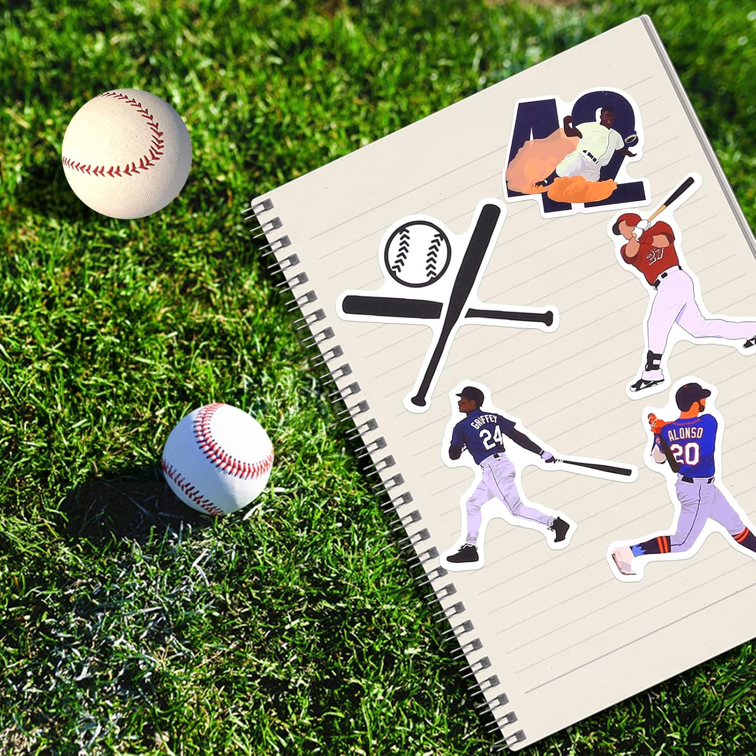 100 Pcs Baseball Stickers Sports Water Bottle Stickers Baseball Helmet Stickers Baseball Gifts for Boys Girls Kids