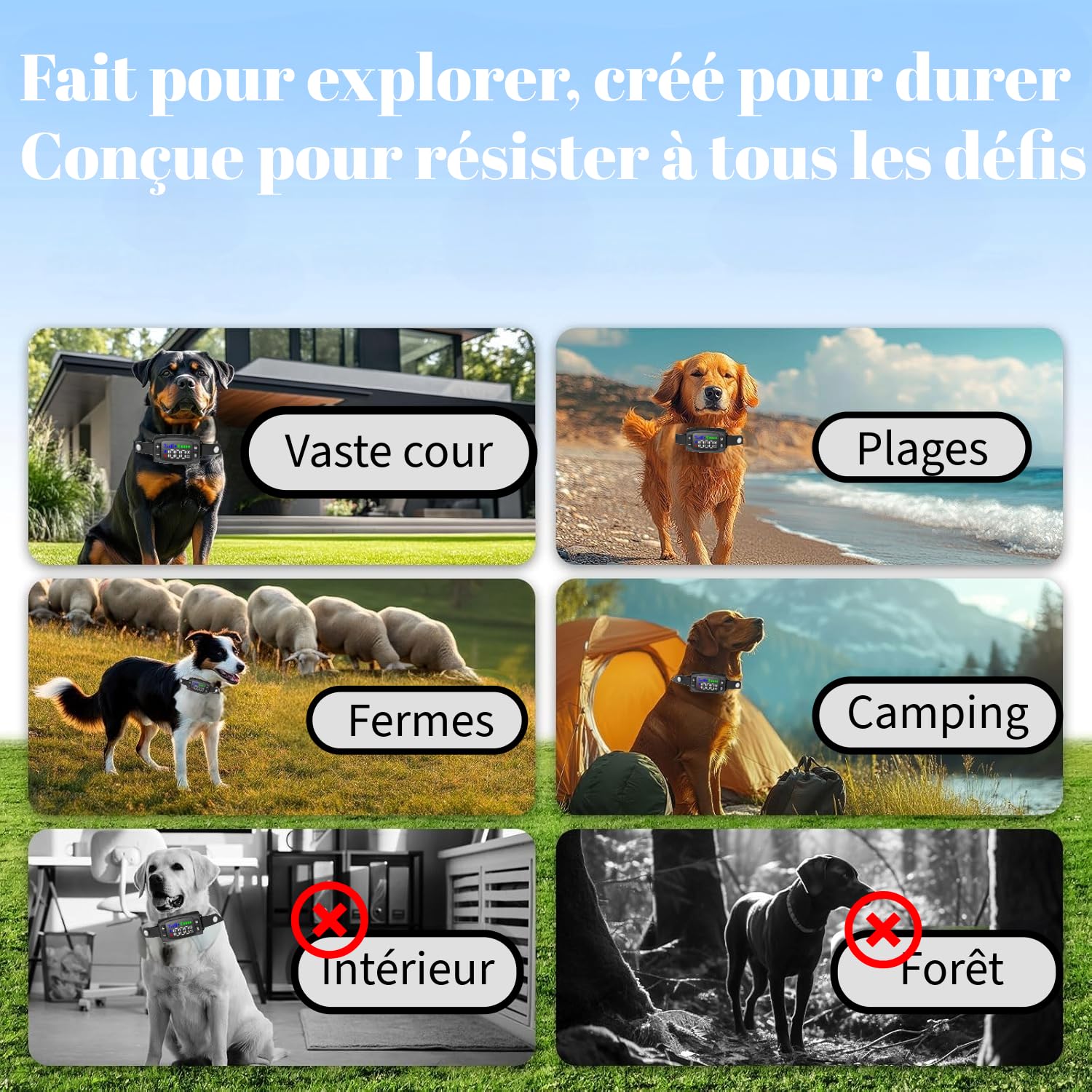 Clôture électrique sans Fil GPS pour Chien, clôture Intelligente de 4e génération, portée de 33 à 999 m, système Anti-Fugue contrôlé par IA, étanchéité IPX7, clôture électrique pour Chien