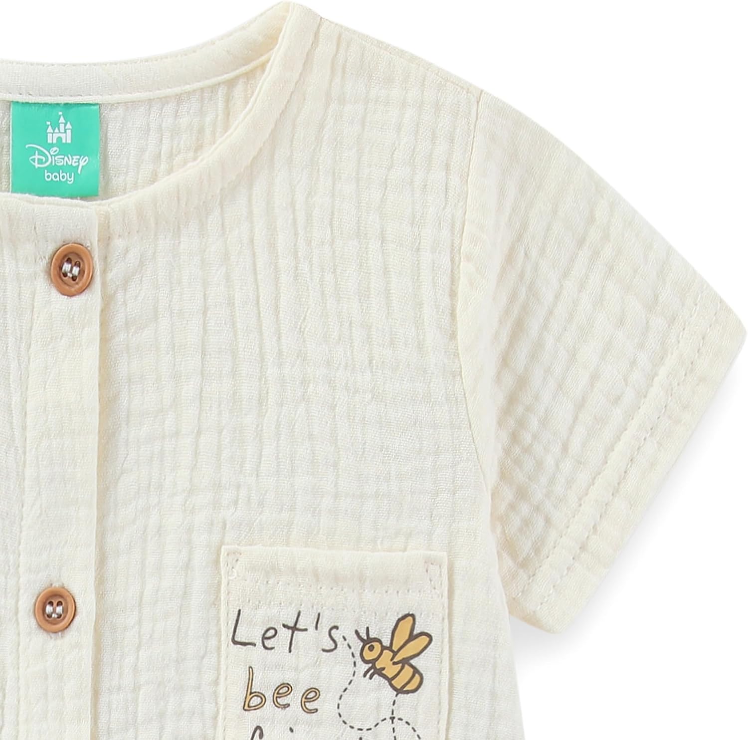 Disney Winnie the Pooh Baby Boys Gauze Romper with Bucket Hat 2 Piece Set for Infant