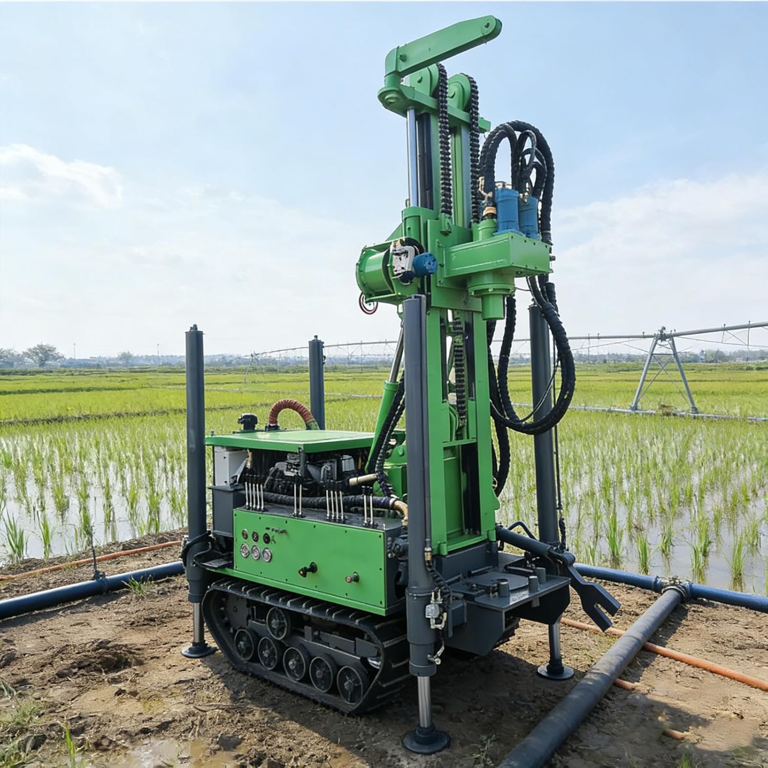 Mini Water Well Drilling Machine Portable Electric Borehole Drill Rig for DIY Garden & Farm Irrigation, Soil & Rock Core Sampling, Small Water Well Drill for Home Use