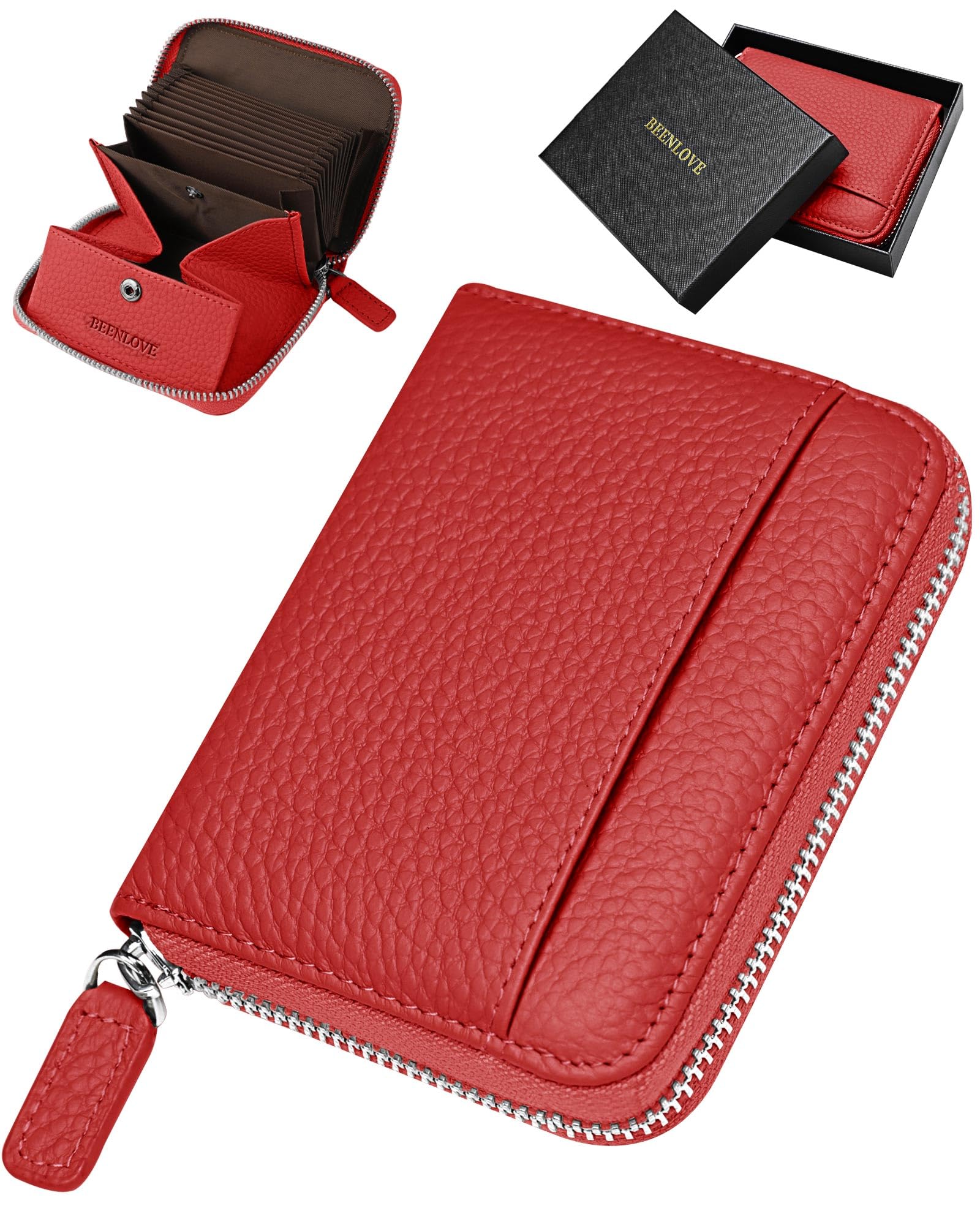 BEENLOVE Slim Wallet mit Münzfach & RFID Schutz - Geldbörse Damen