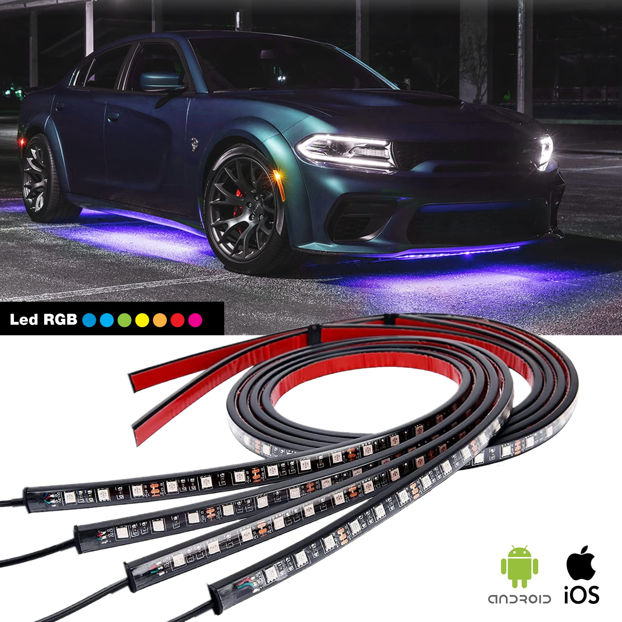 SIMONI RACING LUM LED undercar Multicolor - Strisce a LED Luminose per carrozzeria Auto