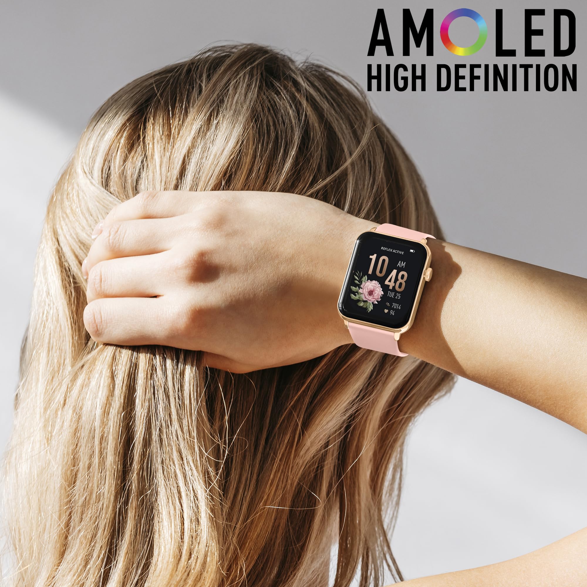Reflex Active Damski smartwatch Amoled 1,78'' Always-On Display Series 30 różowy pasek