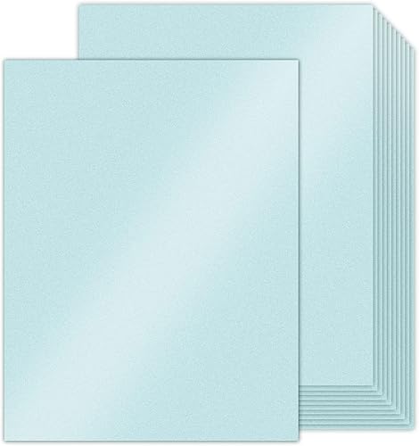 Goefun - 100 hojas de cartulina azul brillante de 8.5 x 11 pulgadas, papel de impresora de tarjetas de 80 libras para invitaciones, bodas, fiestas,