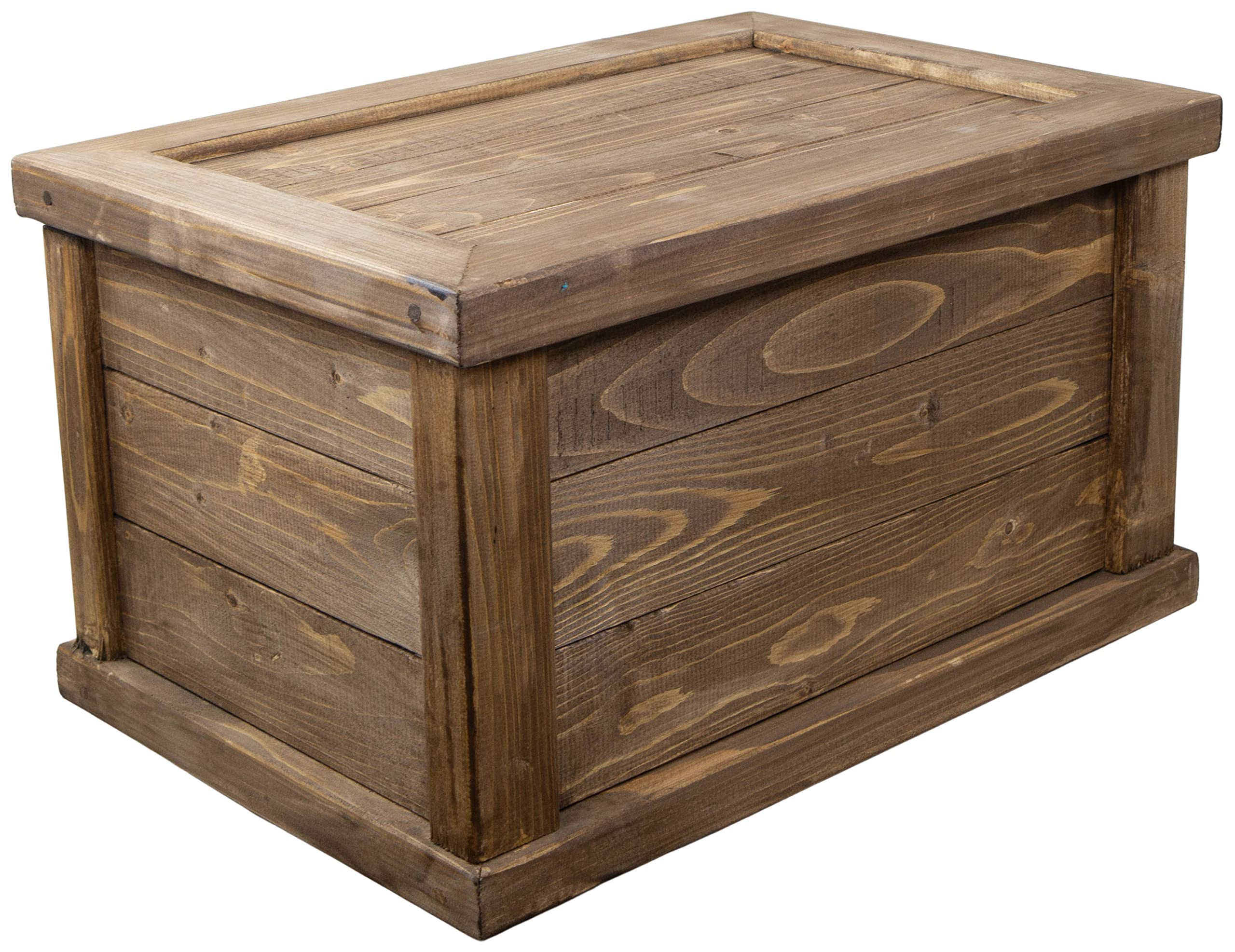 Kistenkolli Altes Land Massive Holztruhe mit Deckel und Schließzylinder Aufbewahrungsbox Hochzeitskiste Holz Truhe groß Maße 60x40x34cm Art: UK (braun)