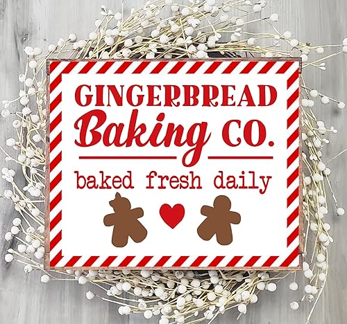 Cartel de Navidad de pan de jengibre para coronas Cartel de Navidad de hombre de jengibre para coronas Cartel de Navidad Cartel de corona de pan