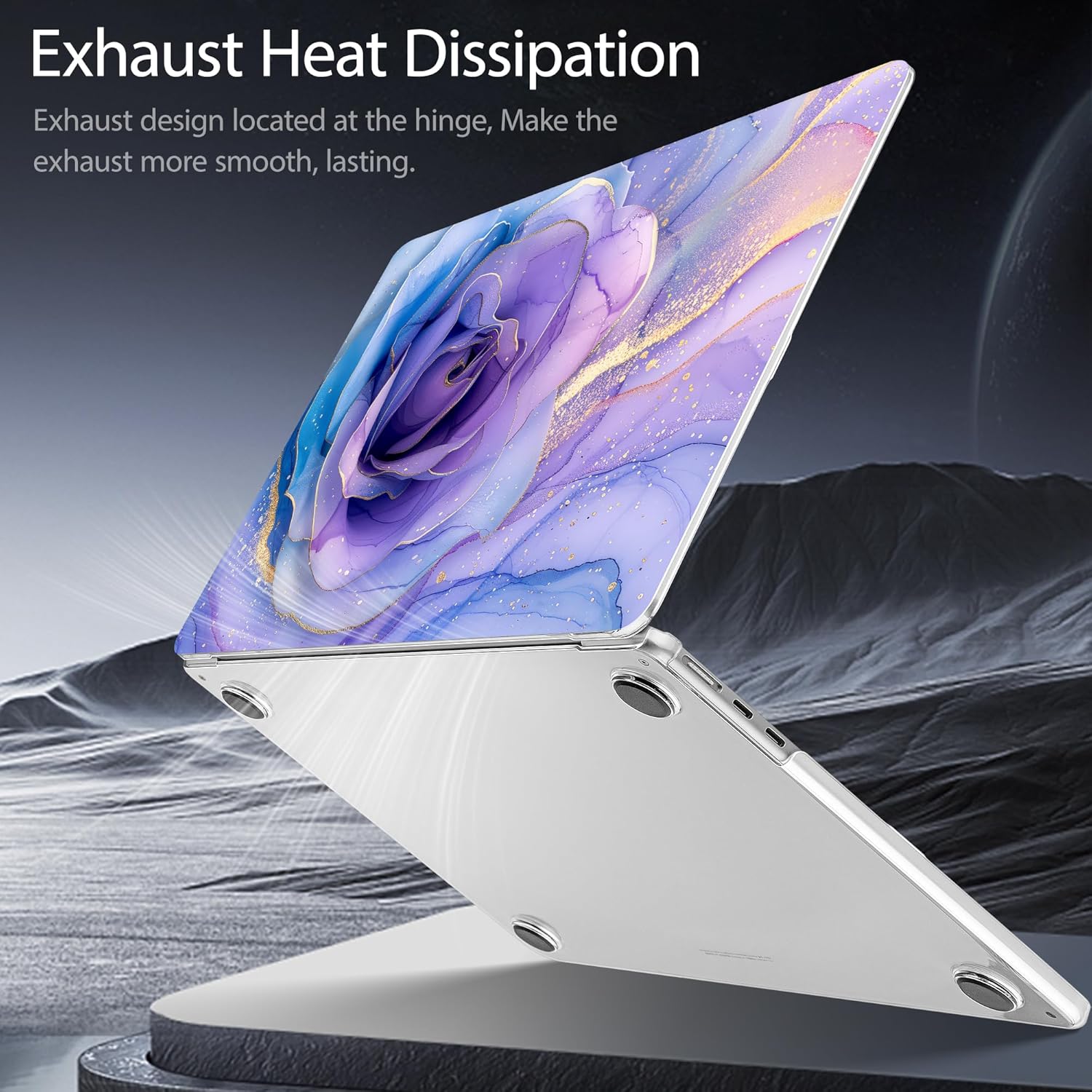 Mektron Case for 2026 MacBook Air 13-inch M5 Laptop A3449 with 13.6-inch Liquid Retina Display, 2025 2024 2022 M4/M3/M2 MacBook Air 13" Hard Shell Cover, Fit Model A3240 A3113 A2681, Rose Marble