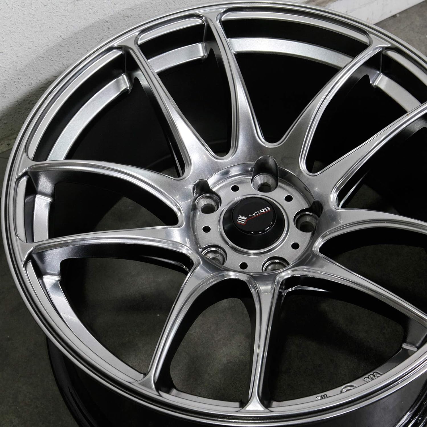 19x9.5 Vors TR4 5x114.3 22 Hyper Black Wheel Rim 73.1