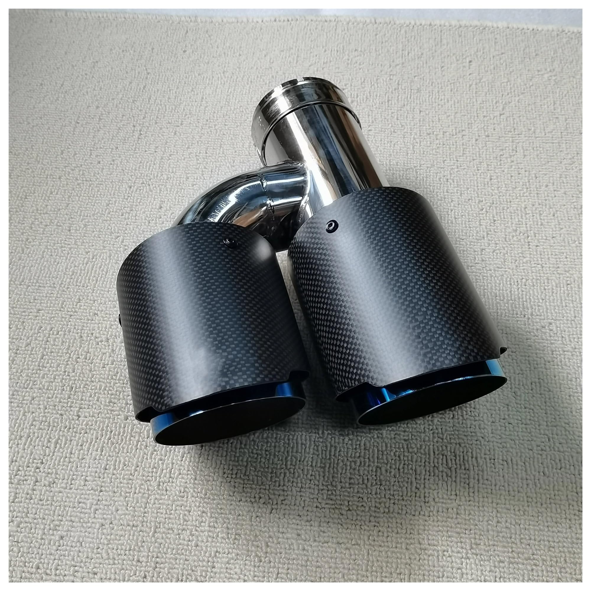 Extremo de Escape 1 Par Silenciadores Para Escape Universales, Tipo H, Con Doble Salida Punta de Tubo de Escape(70MM IN 114MM OUT)
