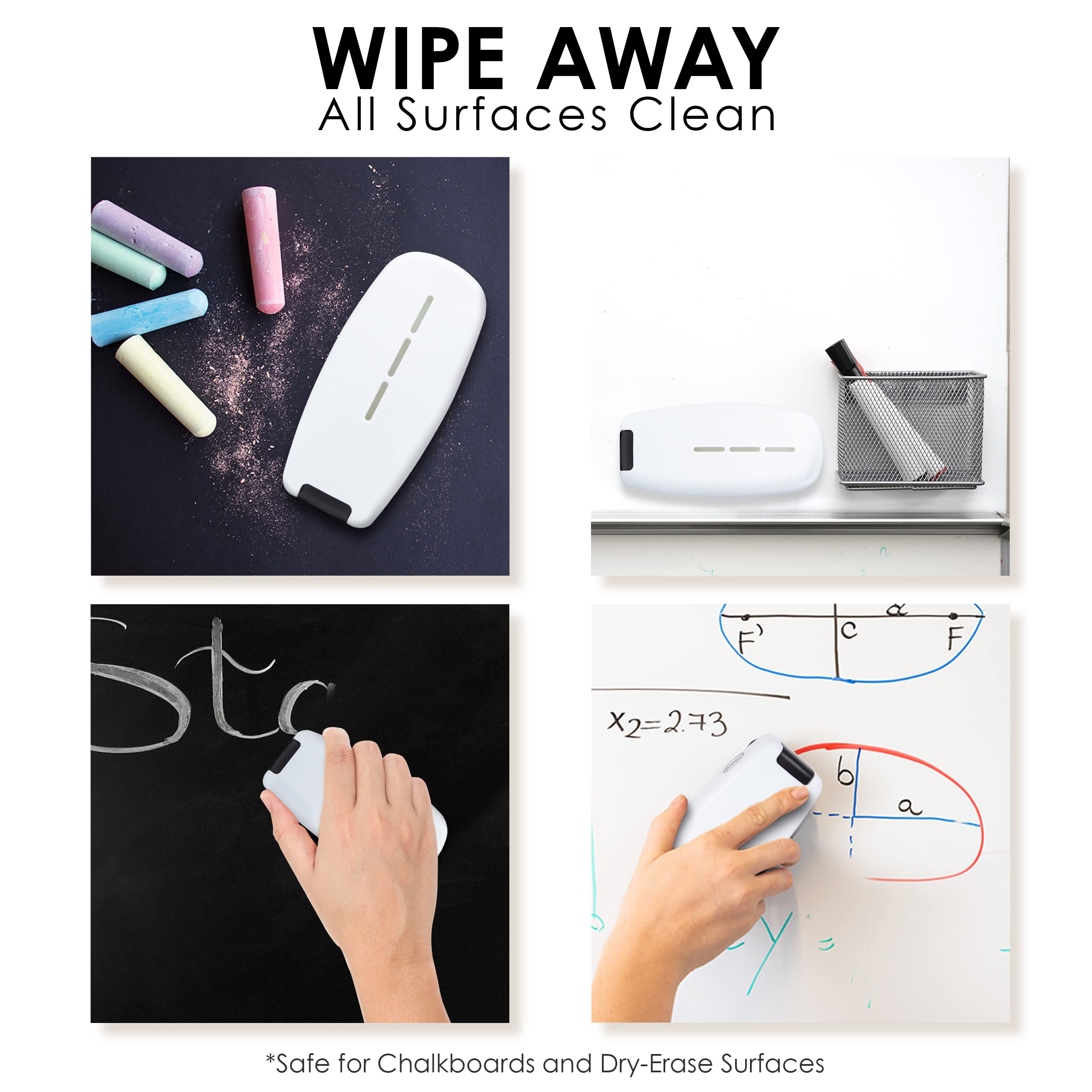 Loddie Doddie Chalkboard Cleaner Spray & Magnetic Eraser All-in-One Kit - Removes Liquid Chalk Marker & Ink from Chalk Board, Whiteboard, Dry Erase Marker Board - Dry Erase Cleaner - Chalkboard Eraser