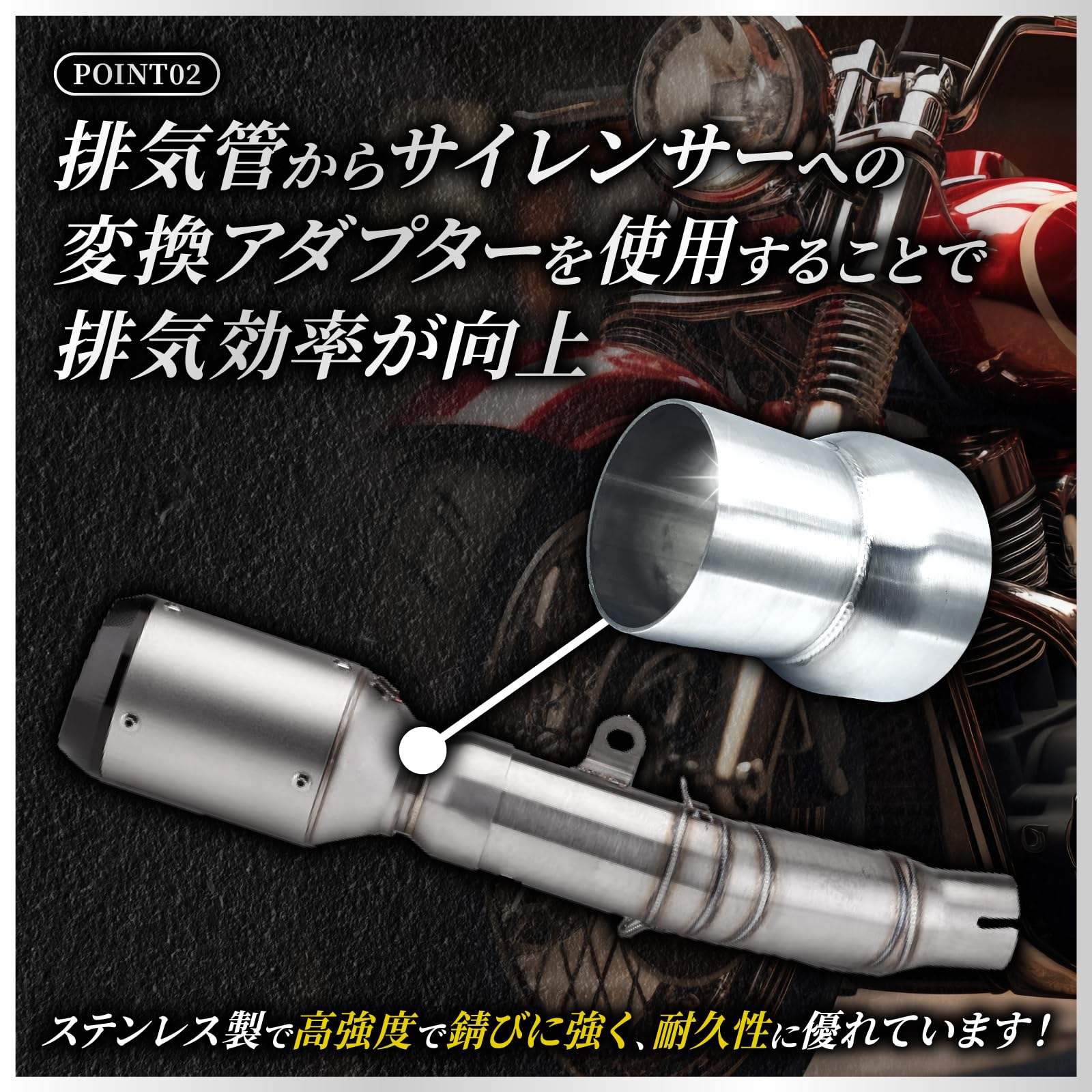 Amazon.co.jp: Nanarico バイク マフラー サイレンサー アダプター