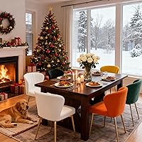 Vista 5 de Velvet Dining Chairs Set of 2, Modern Upholstered Vanity Chairs with Golden Metal Legs for Dining Room Kitchen Vanity Patio (Green)