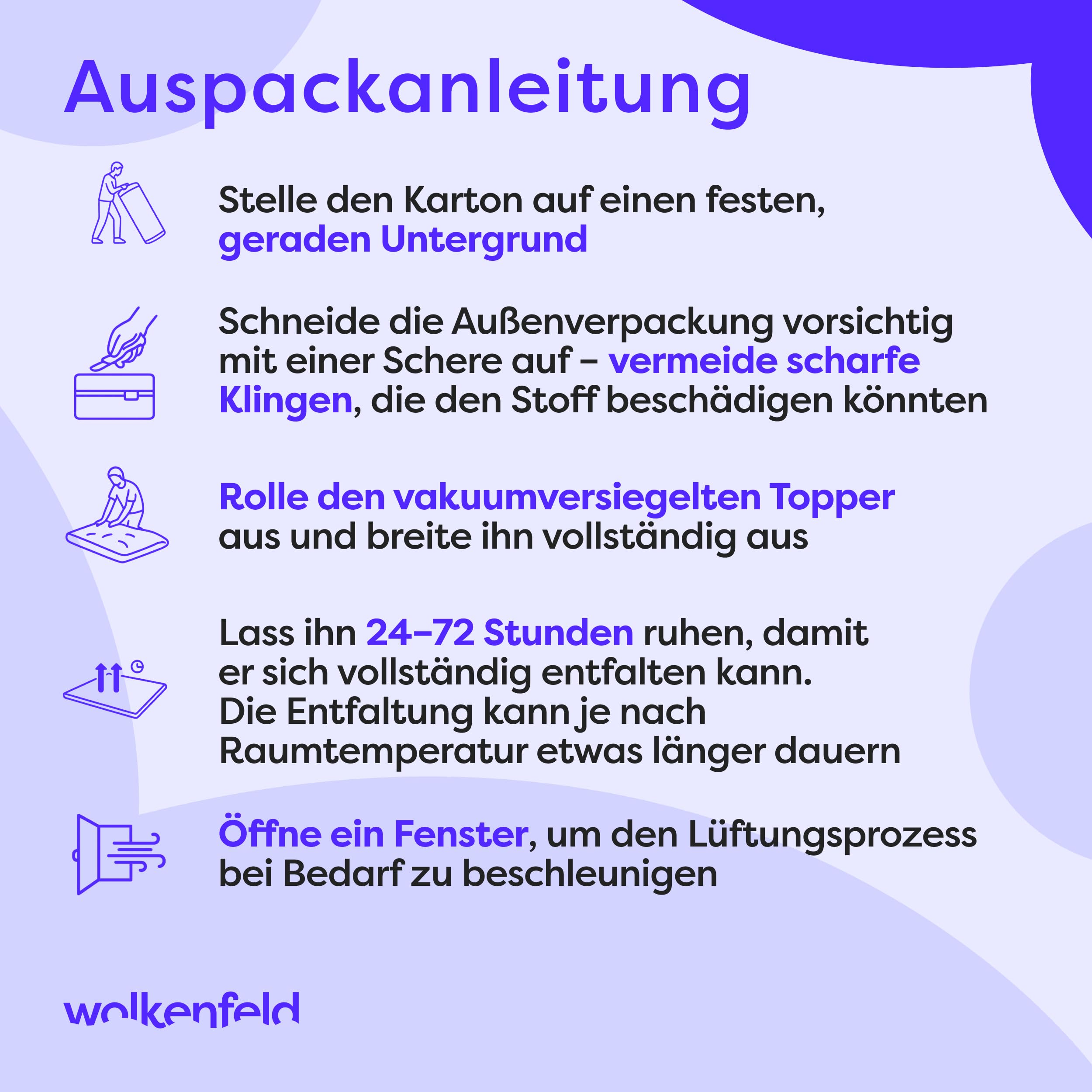 Wolkenfeld Matratzentopper 90x200cm | 7cm Höhe | Memory Foam | Ergonomischer Matratzen Topper 90x200 | OEKO-TEX Zertifikat | Weich, Atmungsaktiv, Abnehmbar & Waschbar – Entlastung für Rücken & Gelenke