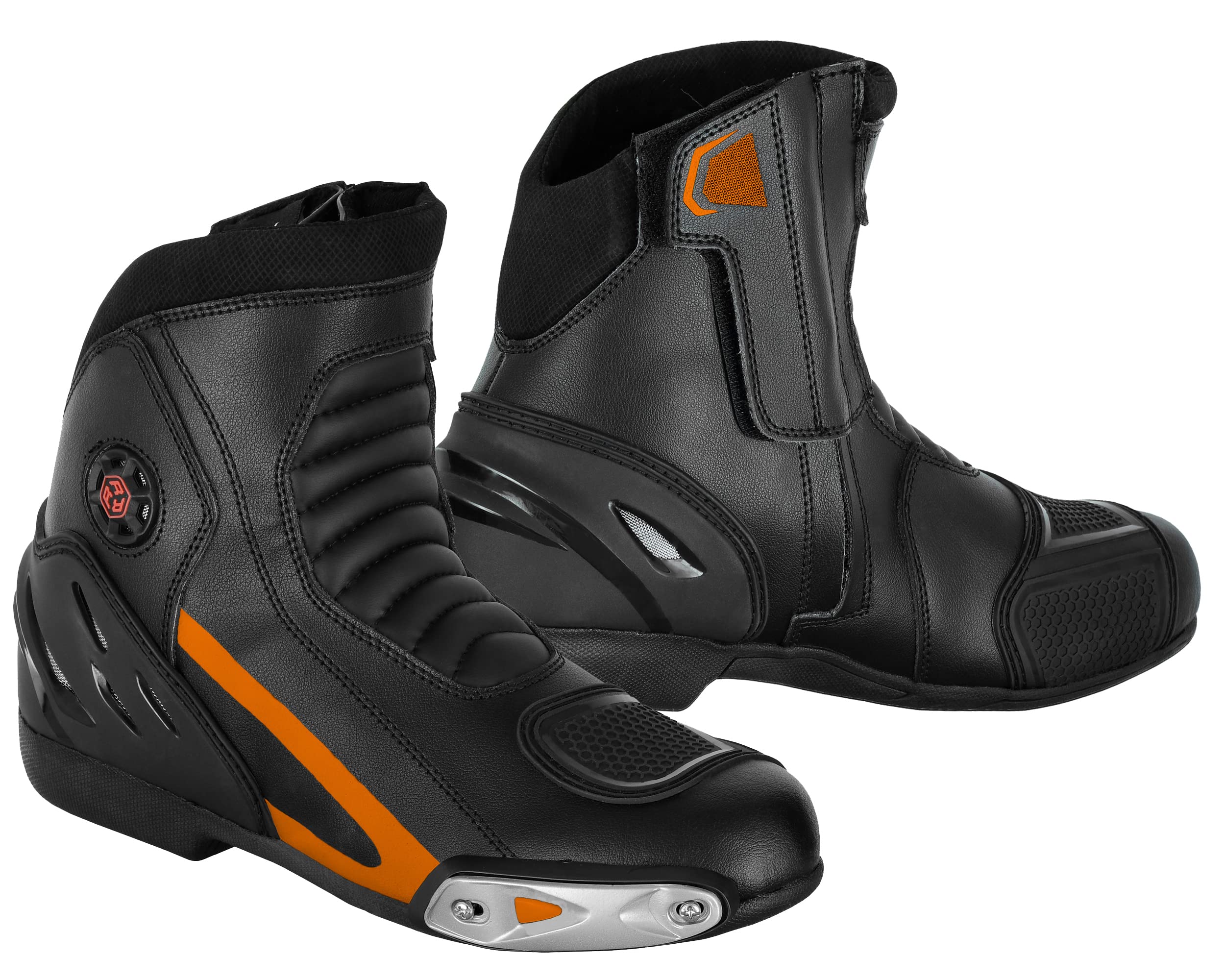 Scarpe da moto da uomo in pelle stivali protettivi antiscivolo con supporto alla caviglia,CE approvato