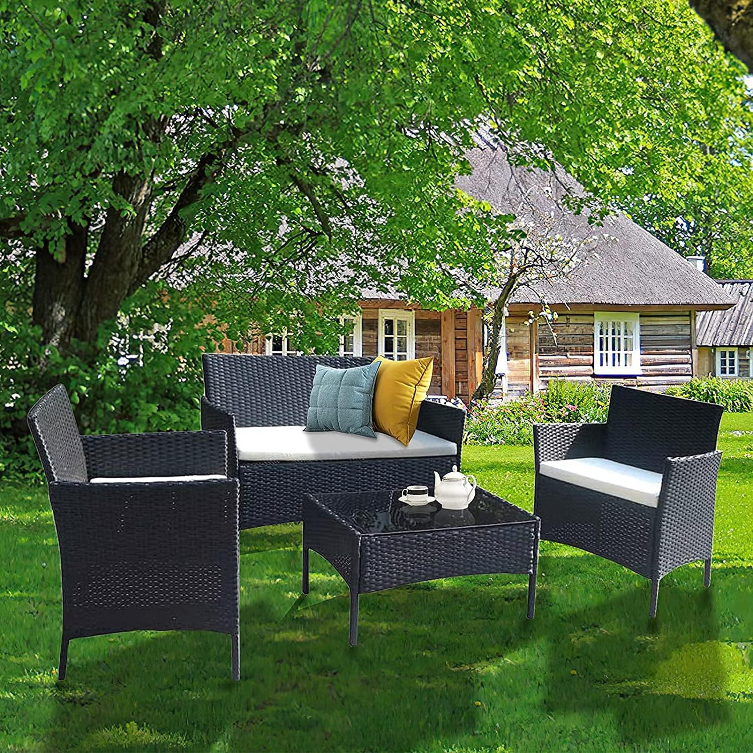 Copritavolo E Divano Impermeabile IMonkeyStore – Protezione Arredo Giardino Nero - Foto 3