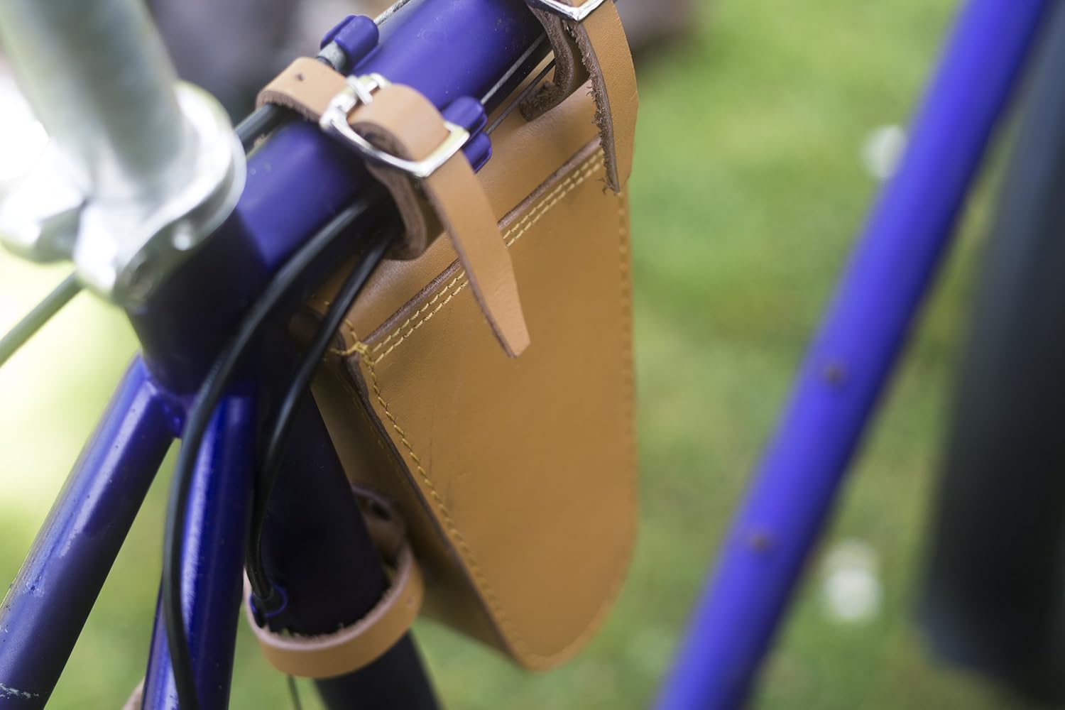 Frame Bike Bag Genuine Leather in TAN Tool Bicycle Bag TRIGL-TAN