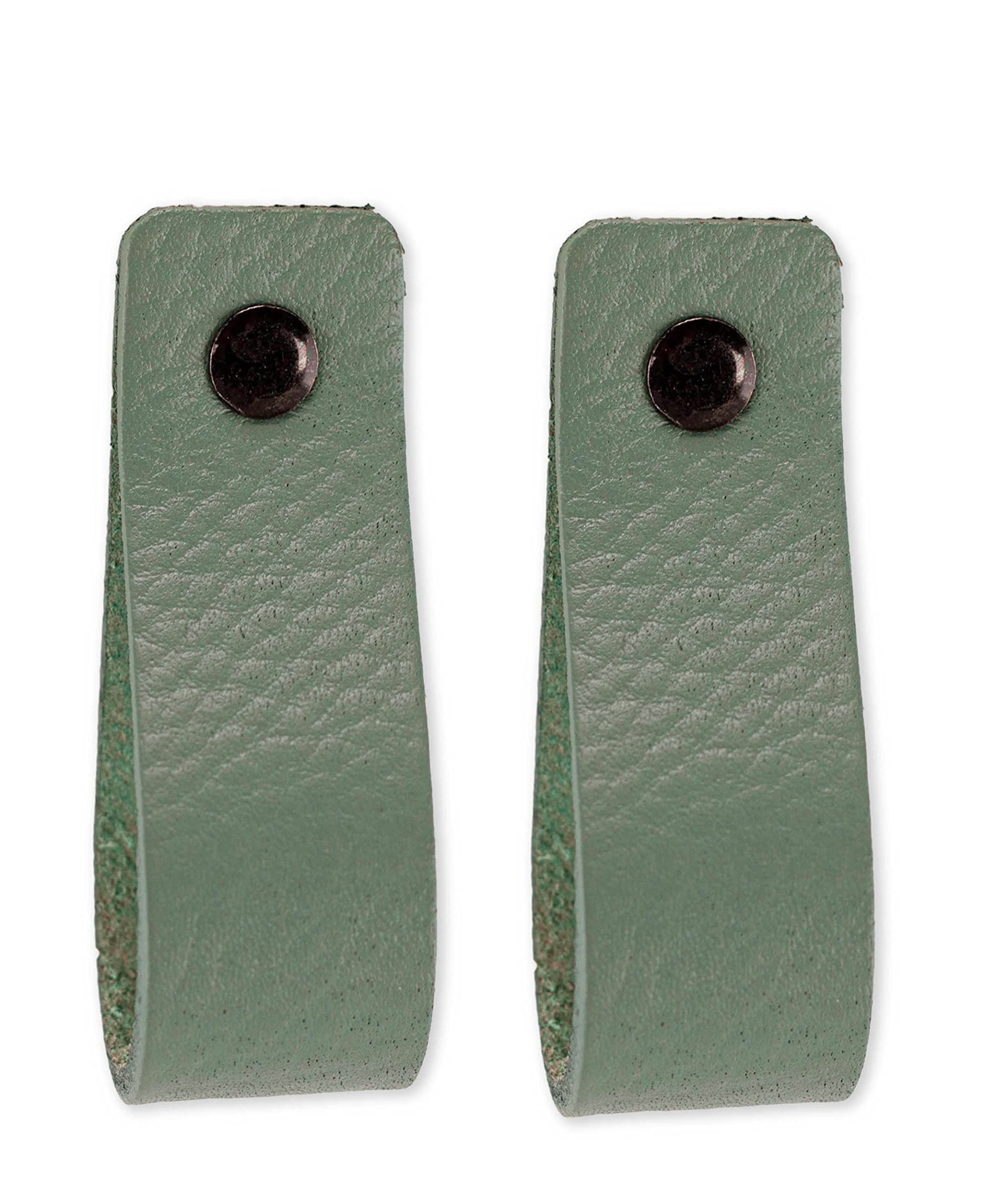 Brute Strength - Leather Drawer Pulls - Pale Green - 2 pcs - 6-1/2 x 1 ’’ - Leather Handle - Leather Dresser Pulls - Cabinet knobs Dresser knobs - Dresser Handles
