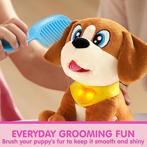 Miniatura 9 de JOYIN Juguetes de cocina y juguetes de peluche para perros para niños, juego de electrodomésticos de cocina con cafetera, mezclador, tostadora,