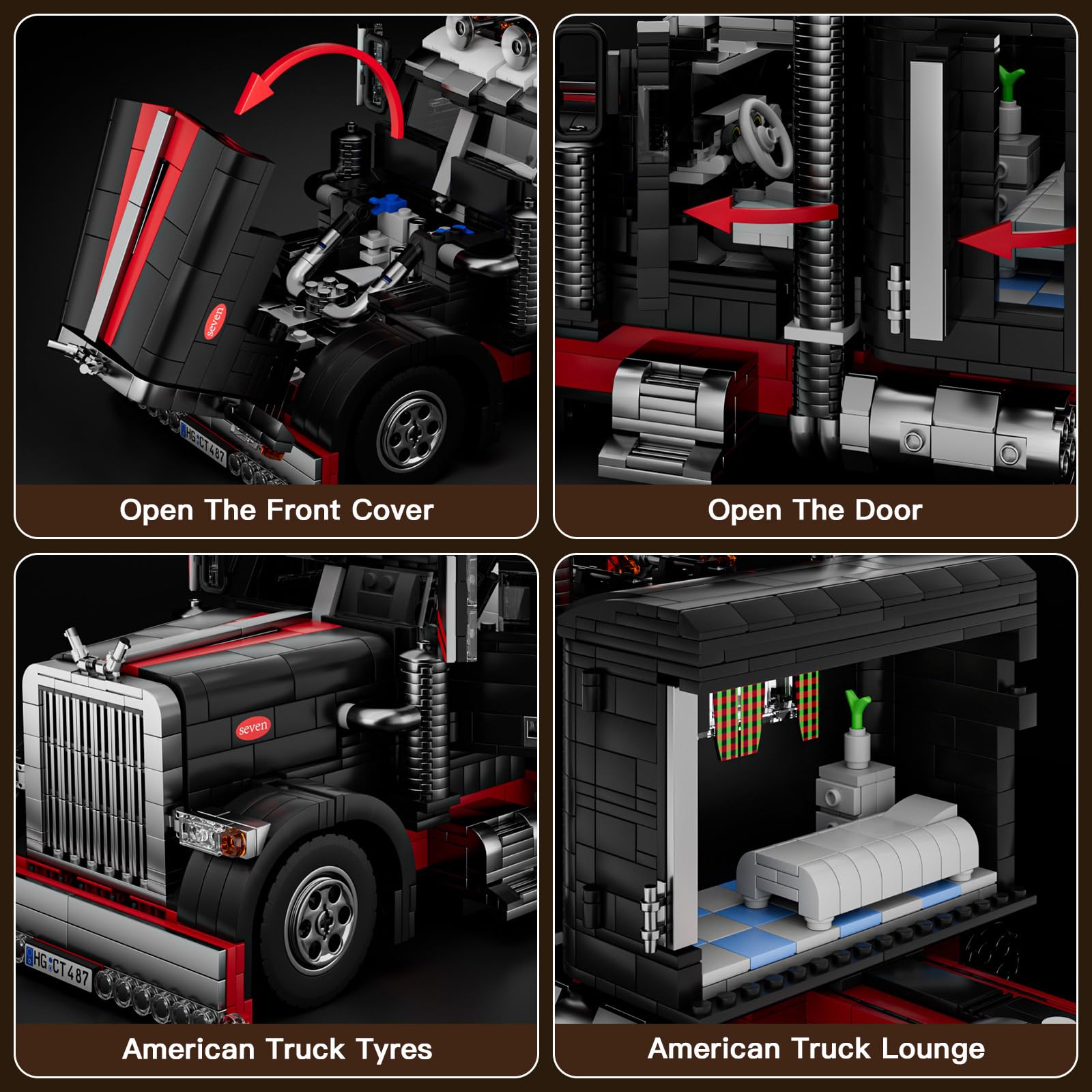 Camión Tractora Mould King Con Control Remoto - Grande, 4608 Piezas, Con Remolque Opcional, Escala 1:7