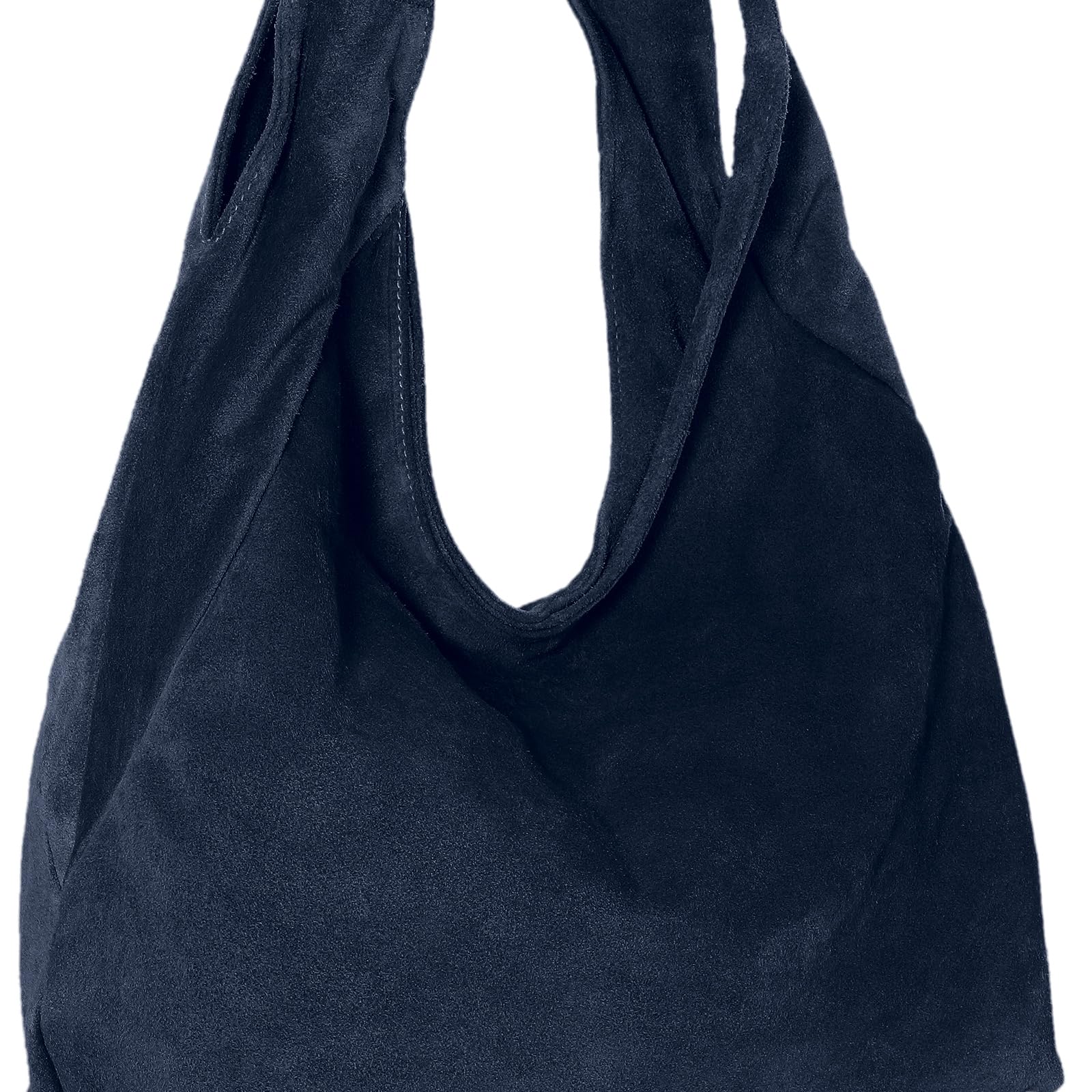 Caspar Große Damen Veloursleder Schultertasche Samtweiche Beuteltasche aus Leder - PREMIUM LINE - Modell No.618 - Made in Italy
