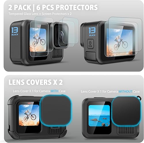 Miniatura 3 de FiTSTILL Kit de accesorios de protección para GoPro Hero 12/11/10/9 Negro - Material ABS+PC, carga directa, fácil instalación, garantía de 30 días