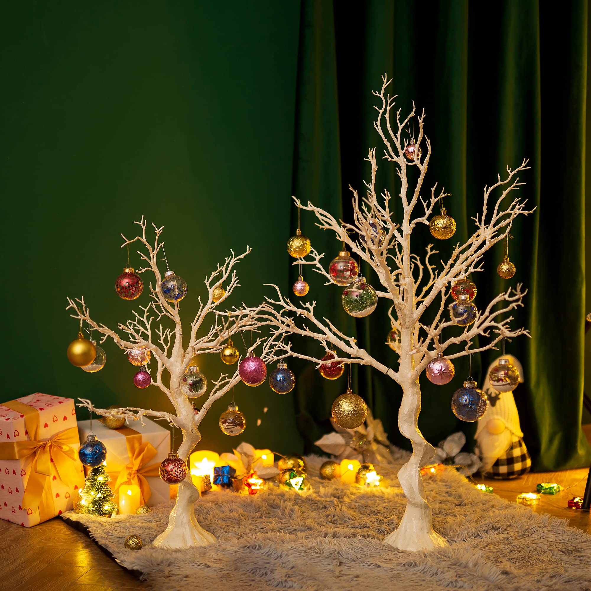 Sziqiqi 80cm Weiß Oster Deko Baum Osterbaum Äste und Zweige Deko Groß Künstliche Bäume Wunschbaum Hochzeit Dekobaum Dekozweige Ostern für Weihnachten Geburtstag Halloween Party Tischdekoration