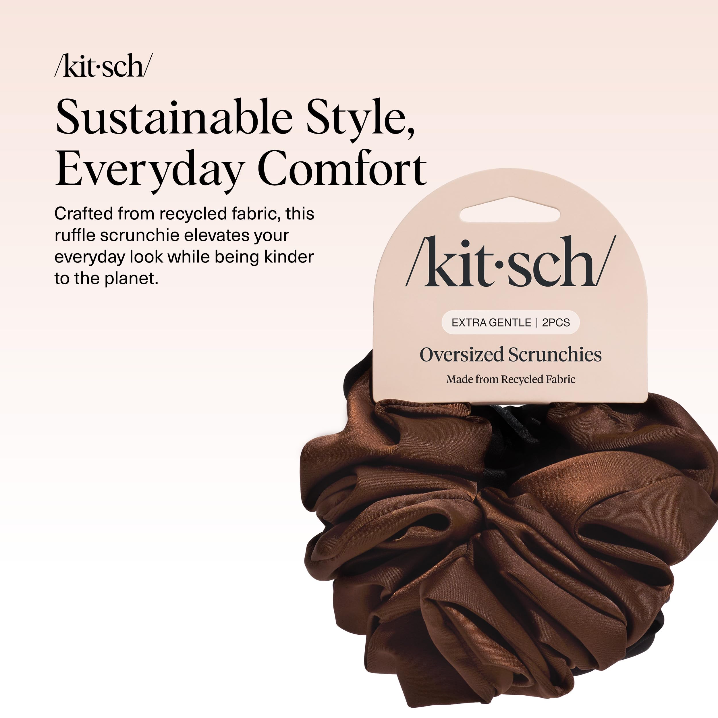 Amazon.com : Kitsch Recycled Satin Oversized Scrunchies – Large