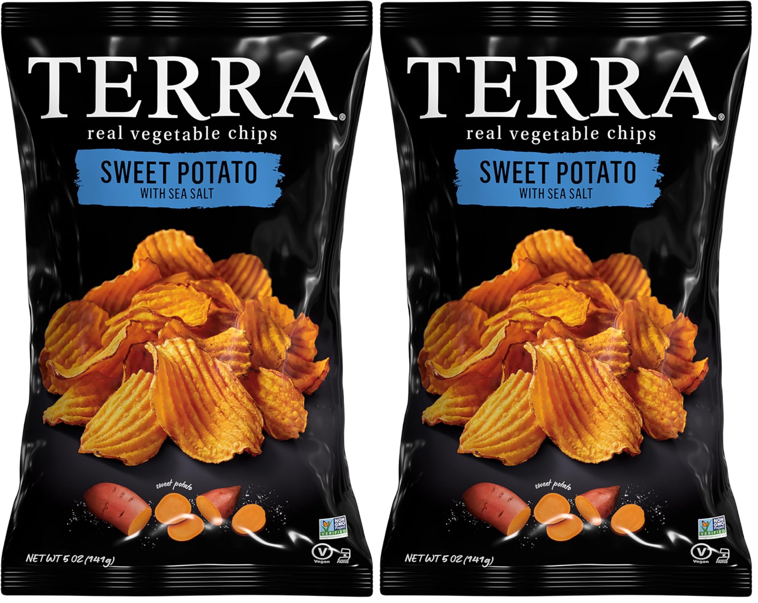 Vegetable Chips, Crinkle Cut Sweet Potato with Sea Salt, 5 oz (Pack of 2)