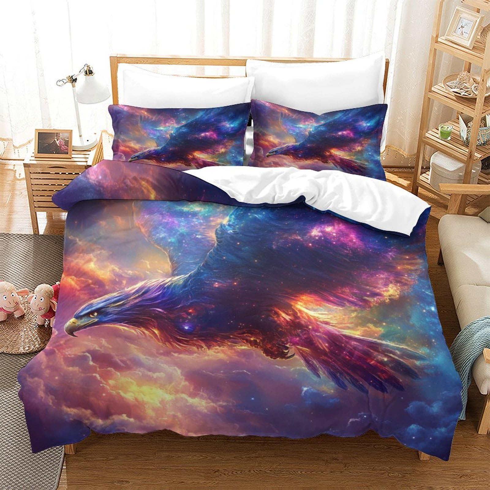 Housse de couette 3D microfibre hypoallergénique pour un lit king size confortable