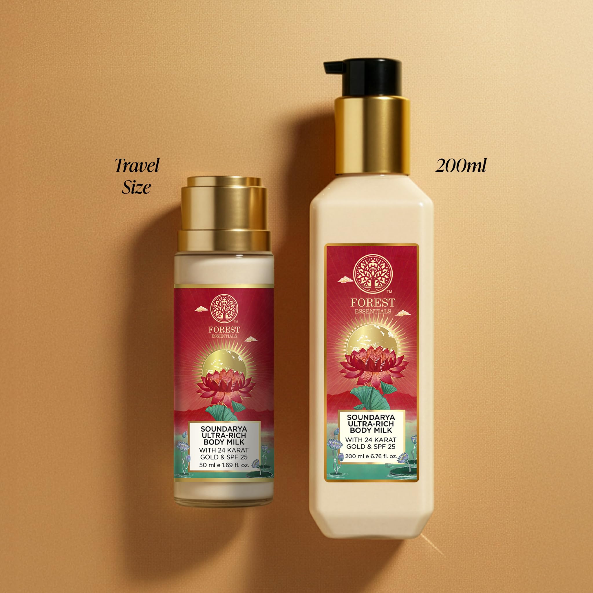 Forest Essentials Soundarya Ultra Rich Body Lotion mit natürlichem LSF, 200 ml