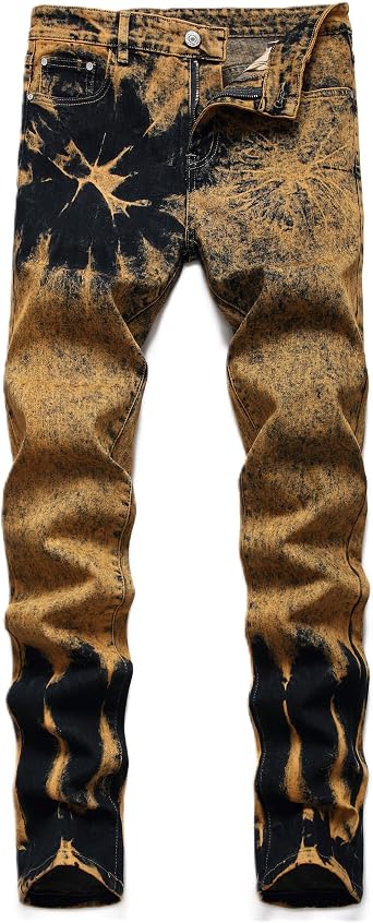 Mens Stretch Slim Fit Jeans Ripped Skinny Straight Leg Distressed Comfort Flex Waist Fashion Biker Denim Pants